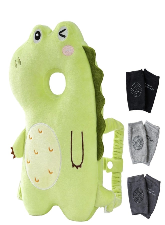 Feidoog Baby Head Protector Cushion Backpack with 3 Knee Pads for Walking & Crawling,Green - Image 1